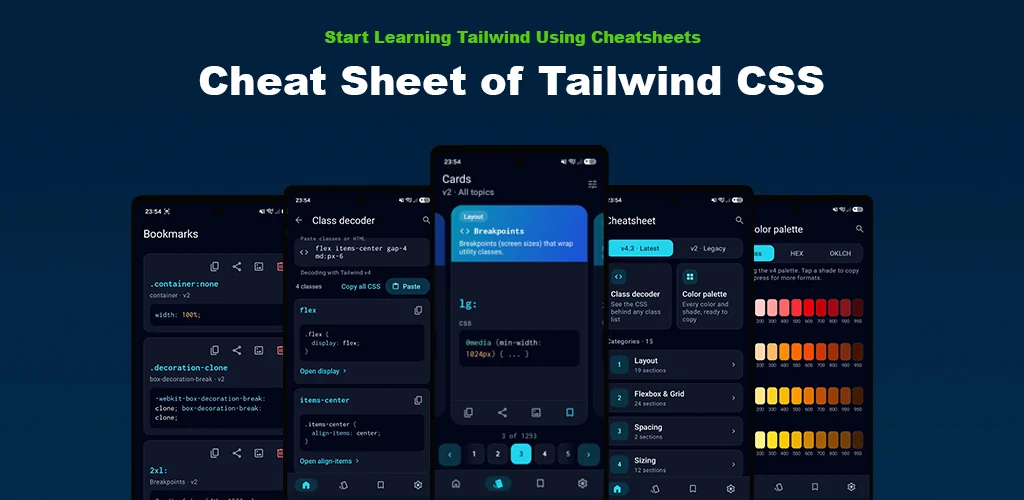 Cheat Sheet for Tailwind CSS on Google Play